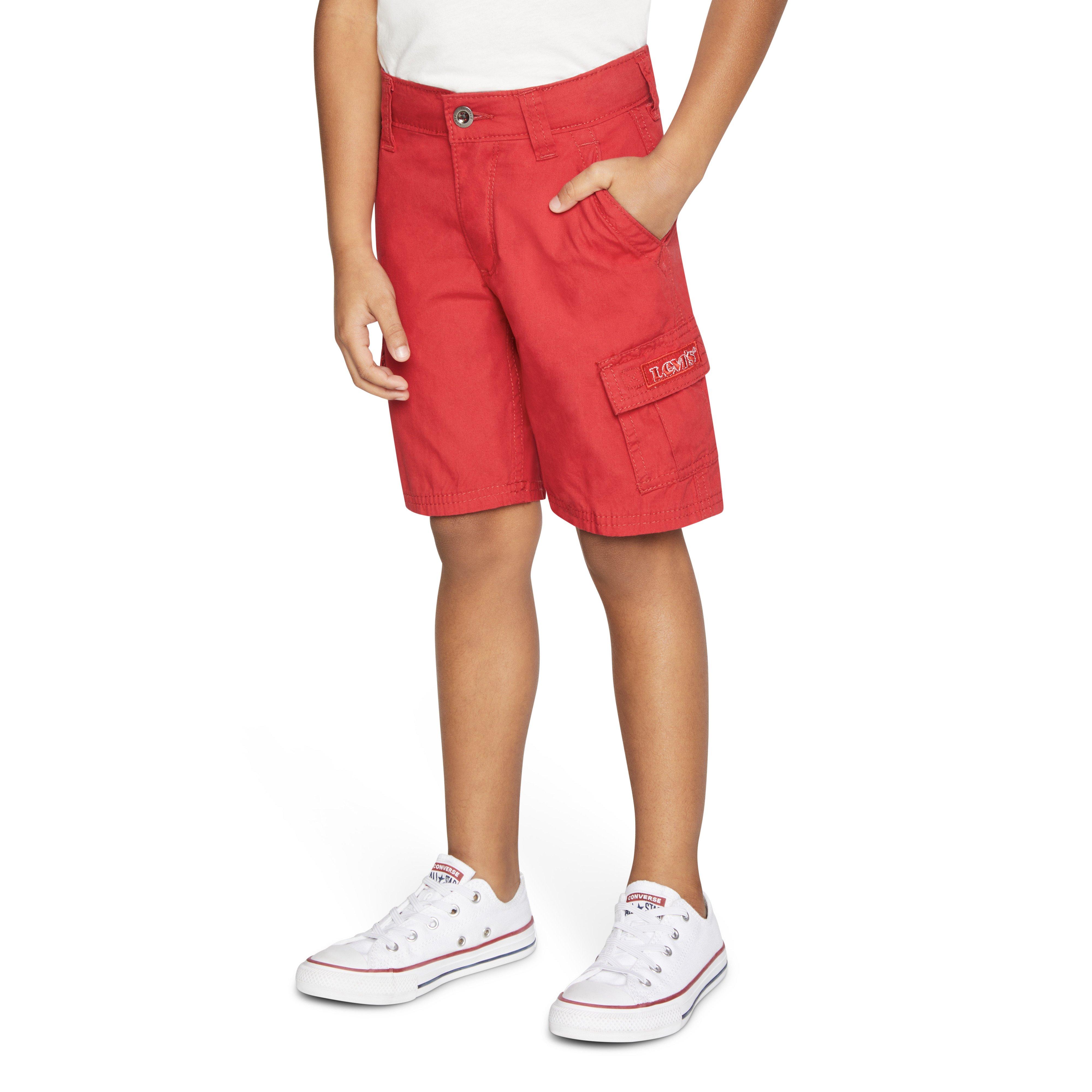 Levi's Little Boys' Red Tab Relaxed Red Cargo Shorts - RED